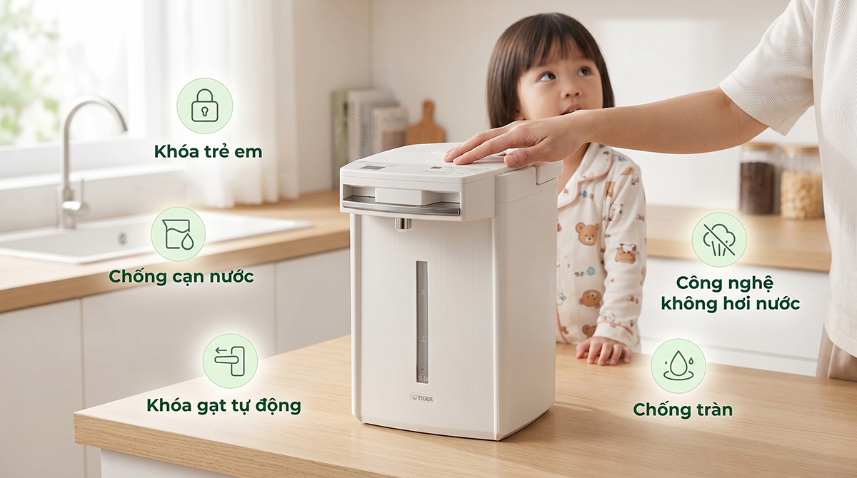 Bình thuỷ điện không hơi Tiger PIM-J30W